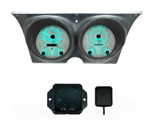 Load image into Gallery viewer, Teal LED Analog Gauge Panel With GPS Speed For 1967-1968 Firebird and Camaro