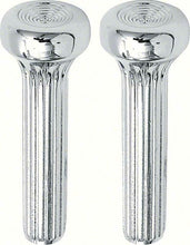 Load image into Gallery viewer, OER Chrome Ribbed Diecast Door Lock Knob Set 1965-1990 Chevy Pontiac Olds Buick