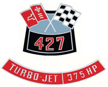 Load image into Gallery viewer, OER Diecast "427" Air Cleaner Emblem Set With 375 HP For 1955-1972 Chevy Models