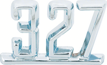 Load image into Gallery viewer, OER "327" Front Fender Emblem Set 1965-1967 Nova Camaro Corvette Impala Chevelle