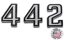 Load image into Gallery viewer, 442 Fender Emblem Set For 1967-1973 Oldsmobile Cutlass 442 Models Made in USA