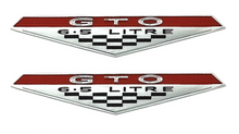 Load image into Gallery viewer, OER Zinc Diecast 6.5 Litre Door Panel Emblem Set For 1965-1968 Pontiac GTO
