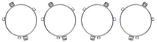 Load image into Gallery viewer, OER 5 Tab Headlight Trim Ring Set For 1970-1972 Dodge and Plymouth Models