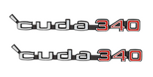 Load image into Gallery viewer, OER Zinc Diecast Cuda 340 Rallye Hood Emblem Set For 1970-1973 Plymouth Cuda