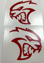 Load image into Gallery viewer, Red SRT Hellcat Fender Emblem Overlay Decal Pair For 2015-2018 Dodge Challenger
