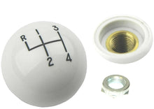 Load image into Gallery viewer, White 4 Speed Hurst Gear Shift Knob 3/8"-24 Thread & Lock Nut 1964-72 GM Models