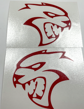 Load image into Gallery viewer, Red SRT Hellcat Emblem Overlay Decal Pair For 2019-2023 Dodge Challenger