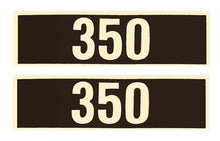 Load image into Gallery viewer, Black and Gold 350 Valve Cover Decal Pair For 1968-1971 Chevy and GMC Trucks