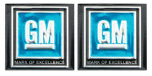 Load image into Gallery viewer, OER (2) Blue Mark of Excellence Seat Belt Decals 1968-1972 Pontiac Chevy Buick