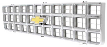 Load image into Gallery viewer, OER Gray and Chrome Front Grille Assembly With Emblem For 1980 Chevy Trucks