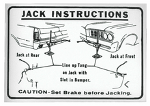 Load image into Gallery viewer, Trunk Jacking Instructions Decal For 1964 Pontiac GTO Lemans and Tempest