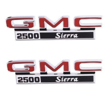 Load image into Gallery viewer, Trim Parts 9833 1971-1972 GMC Truck Front Fender Emblem Set 2500 Sierra USA