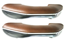 Load image into Gallery viewer, OER Brown/Black Arm Rest Pad Set For 1955-1966 Chevy and GMC Trucks