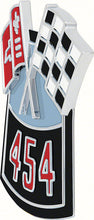Load image into Gallery viewer, OER Die-Cast "454" Air Cleaner Emblem Set With 450 HP For 1955-1972 Chevy Models