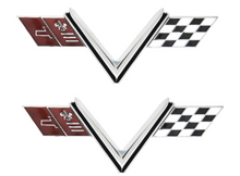 Load image into Gallery viewer, OER Zinc Diecast 427 Turbo V Flag Emblem Set For 1967 Chevy Impala SS