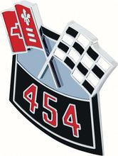 Load image into Gallery viewer, OER Die-Cast "454" Air Cleaner Emblem Set With 450 HP For 1955-1972 Chevy Models