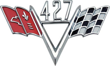 Load image into Gallery viewer, OER Custom 427 Crossed Flag Front Fender Emblem Set For Chevy Car and Trucks