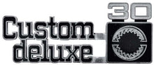 Load image into Gallery viewer, OER Front Fender "Custom Deluxe 30" Emblem Set For 1975-1980 Chevy Pickup Trucks