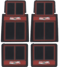 Load image into Gallery viewer, OER 4 Piece Red and Black Carpet Floor Mat Set 1955-1957 Chevy Bel Air