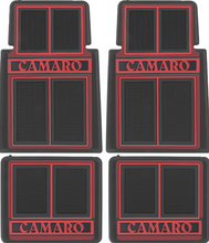 Load image into Gallery viewer, OER 4 Piece Red/Black Floor Mat Set 1967-2002 Chevy Camaro Models