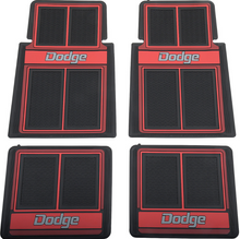 Load image into Gallery viewer, OER 4 Piece Red "Dodge" Floor Mat Set 1960-1976 Dodge Models