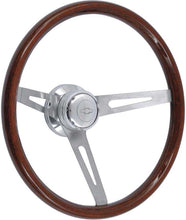 Load image into Gallery viewer, OER Dark Wood Steering Wheel Kit Polished Hub 1969-1993 Camaro Nova Impala