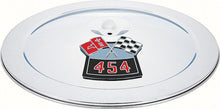 Load image into Gallery viewer, OER Die-Cast "454" Air Cleaner Emblem Set With 450 HP For 1955-1972 Chevy Models