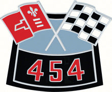 Load image into Gallery viewer, OER Die-Cast "454" Air Cleaner Emblem Set With 450 HP For 1955-1972 Chevy Models