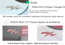 Load image into Gallery viewer, Flat Black Rear R/T Trunk Emblem Overlay Decal For 2006-2023 Dodge Charger R/T