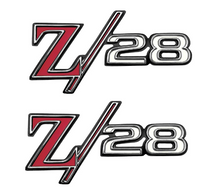 Load image into Gallery viewer, OER Z28 Front Fender Emblem Set With Hardware For 1969 Chevy Camaro Z28