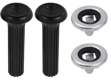Load image into Gallery viewer, OER Black Ribbed Door Lock Knob Kit 1968-1970 Buick Chevy Olds Pontiac Cadillac