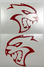 Load image into Gallery viewer, Red SRT Hellcat Emblem Overlay Decal Pair For 2019-2023 Dodge Challenger
