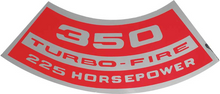Load image into Gallery viewer, OER Air Cleaner Decal Turbo-Fire 350/225 HP Camaro Nova Chevelle Impala Corvette