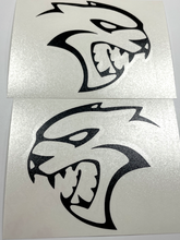 Load image into Gallery viewer, Flat Black SRT Hellcat Emblem Overlay Decal Pair For 2019-2023 Dodge Challenger