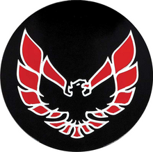 Load image into Gallery viewer, OER Red Bird Wheel Center Cap Emblem Set 2-1/8" Diameter 1982-1983 Firebird