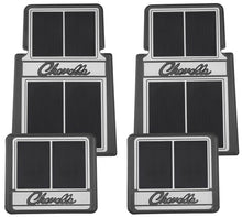 Load image into Gallery viewer, RestoParts Black Rubber Plasticolor Floor Mat Set 1964-73 Chevelle Stamped Logo
