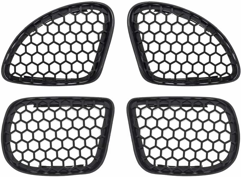 Pair Front Bumper Lower Grilles For 1979-1981 Pontiac Firebird Coupe - Black Plastic