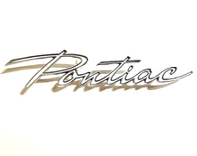 Load image into Gallery viewer, Pontiac Script Front Grille Emblem For 1961 Pontiac Tempest and LeMans USA Made