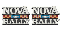 Load image into Gallery viewer, OER Reproduction Front Fender Rally Emblem Set 1977-1979 Chevy II Nova Models