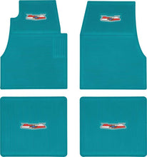 Load image into Gallery viewer, OER 4 Piece Turquoise Ribbed Rubber Floor Mat Set 1955-1957 Chevy Bel Air