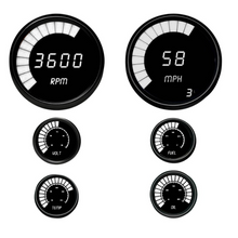 Load image into Gallery viewer, Universal White LED Digital Bargraph Gauge Set With Black Bezel Custom & Hotrod