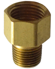 Load image into Gallery viewer, Brass Brake Line Adapter Fitting 1/8 Male Pipe To 1/2-20 Female Inverted Flare