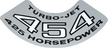 Load image into Gallery viewer, OER Air Cleaner Decal Turbo-Jet 454/425 HP Camaro Nova Chevelle Impala Corvette