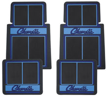 Load image into Gallery viewer, RestoParts Blue Rubber Plasticolor Floor Mat Set 1964-73 Chevelle Stamped Logo
