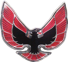 Load image into Gallery viewer, OER Red and Black Front End Bird Emblem For 1974-1976 Firebird and Trans AM
