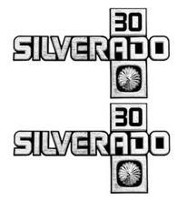 Load image into Gallery viewer, OER "Silverado 30" Front Fender Emblem Set 1981-1988 Chevy Pickup Trucks