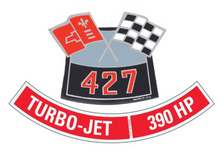 Load image into Gallery viewer, OER 427 With 390 HP Air Cleaner Decal Set Camaro Nova Chevelle Impala Corvette