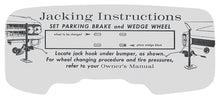 Load image into Gallery viewer, Trunk Jacking Instructions Tag Card For 1962 Cadillac DeVille Eldorado Fleetwood