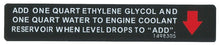 Load image into Gallery viewer, Cadillac Coolant Add Decal For 1971-1976 Cadillac DeVille Eldorado Fleetwood