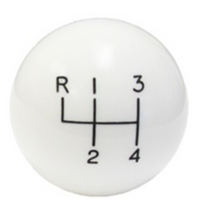 Load image into Gallery viewer, White Four Speed Shift Knob With 3/8 Coarse Thread GTO Firebird Camaro 442 Nova